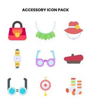 Accessory Flat Set Icons Pack イラスト素材