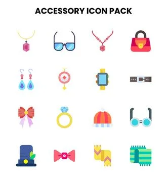 Accessory Flat UI Icons Pack Stock Illustration
