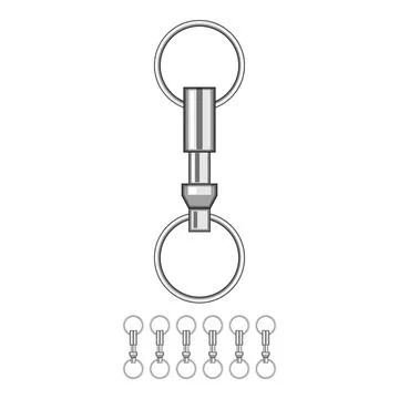 Accessory key ring clip cartoon vector graphic Stock Illustration