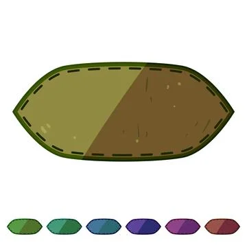 Accessory leather patch cartoon vector graphic Illustrazione stock