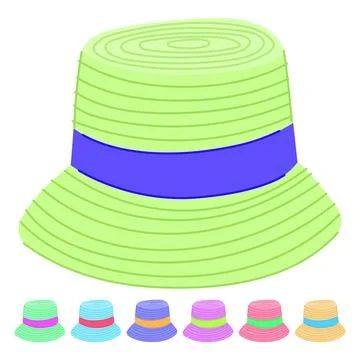 Accessory straw hat vector cartoon graphic Stock Illustration