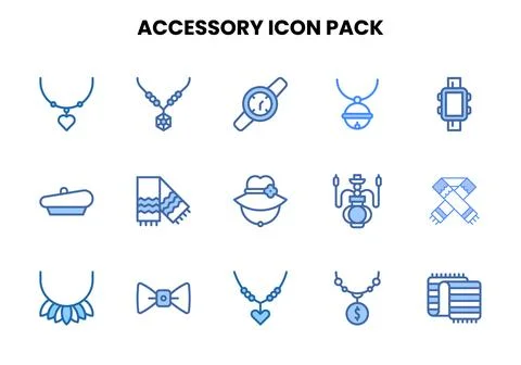 Accessory Two Colour Icons Pack Stock Illustration