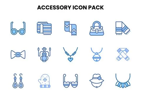 Accessory Two Colour UI Icons Pack Stock Illustration