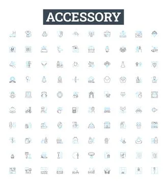Accessory vector line icons set. Finery, trinkets, knick-knacks, apparel Illustrazione stock