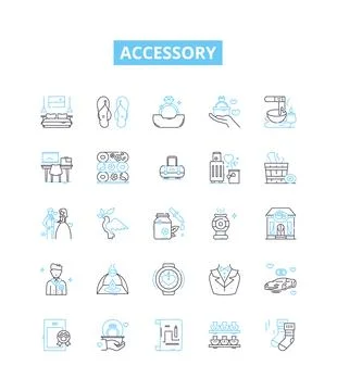 Accessory vector line icons set. Finery, trinkets, knick-knacks, apparel イラスト素材
