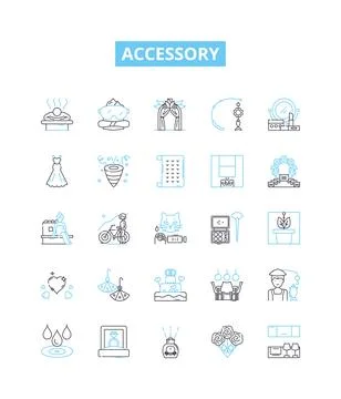 Accessory vector line icons set. Finery, trinkets, knick-knacks, apparel Illustrazione stock