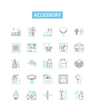 Accessory vector line icons set. Finery, trinkets, knick-knacks, apparel Illustrazione stock