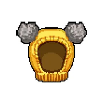Accessory winter hat kid pixel art vector illustration Stock Illustration
