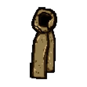 Accessory winter scarf man pixel art vector illustration Stock Illustration
