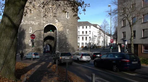 Acchen Germany Old Gate Stock Footage 38010204