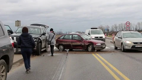 Accident car on the road Video stock 70503031