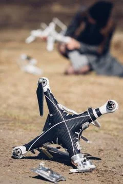 Accident with a drone Stock Photos