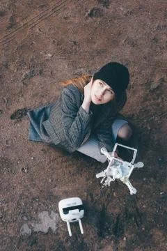 Accident with a drone Stock Photos