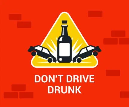 Accident drunk driver. poster driving intoxicated. Stock Illustration