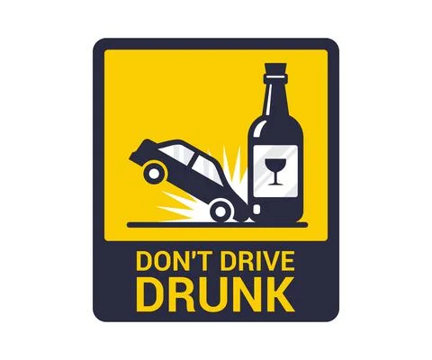 Accident drunk driver. poster driving intoxicated. Stock Illustration