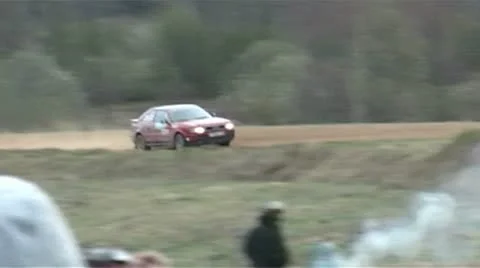 The accident during the rally. Video stock 21290159