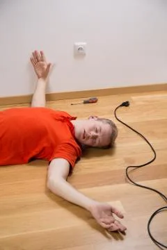 Accident with electricity Stock Photos