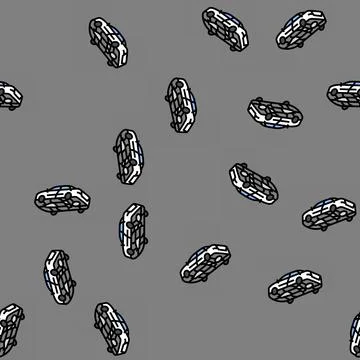 Accident inverted car modern vector seamless pattern イラスト素材