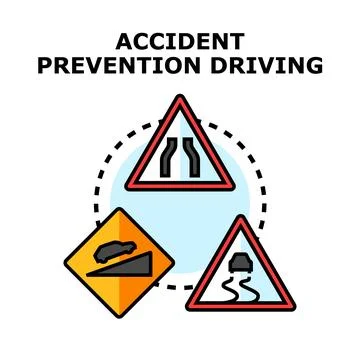Accident prevention driving creating safe road concepts Stock Illustration