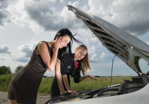 Accident on a road Stock Photos