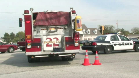 Accident Scene Pan Video stock 278983