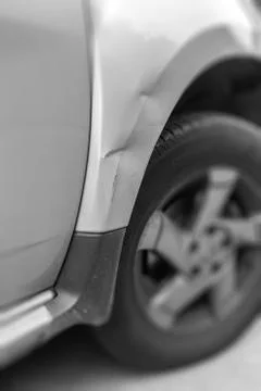 Accident on the side of the car Stock Photos