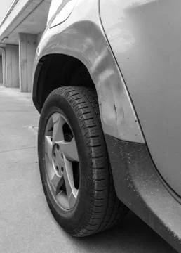 Accident on the side of the car Stock Photos