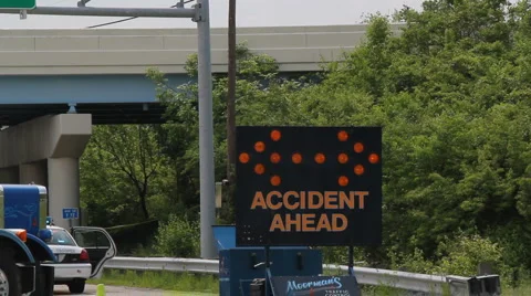 Accident Sign Stock Footage 5163629