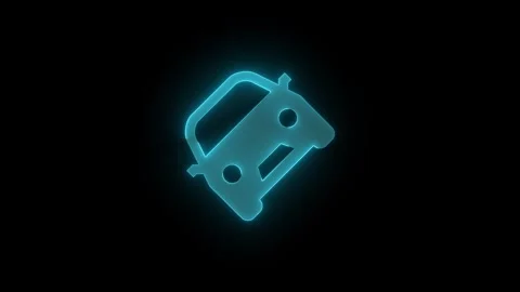 Accident solid stroke icon glowing neon cyan color animation Stock Footage 289386413