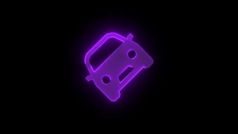 Accident solid stroke icon glowing neon purple color animation Stock Footage 289386441