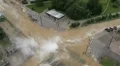 The accident, spill the hot water in the city HD Footage