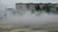 The accident, spill the hot water in the city HD Footage