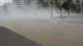 The accident, spill the hot water in the city HD Footage