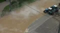 The accident, spill the hot water in the city HD Footage