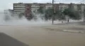 The accident, spill the hot water in the city HD Footage