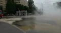 The accident, spill the hot water in the city HD Footage