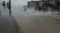 The accident, spill the hot water in the city HD Footage
