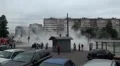 The accident, spill the hot water in the city HD Footage