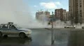 The accident, spill the hot water in the city HD Footage