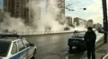The accident, spill the hot water in the city HD Footage