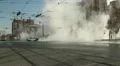 The accident, spill the hot water in the city HD Footage