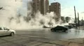 The accident, spill the hot water in the city HD Footage