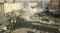 The accident, spill the hot water in the city HD Footage