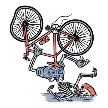 Accident while riding a bicycle Stock Illustration