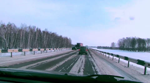 Accident on winter road Stock Footage 45101376
