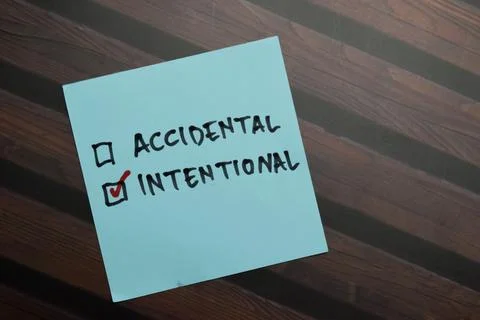 Accidental and Intentional write on sticky notes Stock Photos