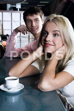 Accidental meeting in the bar Stock Photos