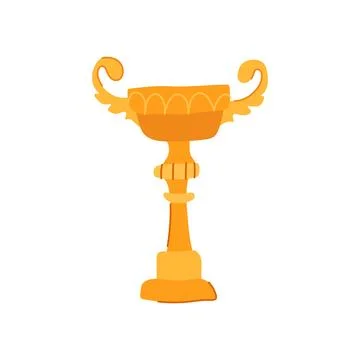 Accolade gold trophy cartoon vector illustration Stock Illustration