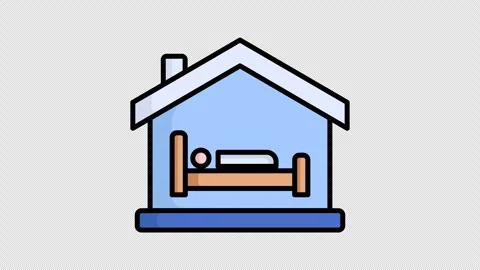 Accommodation animated icon Stock Footage 296353891
