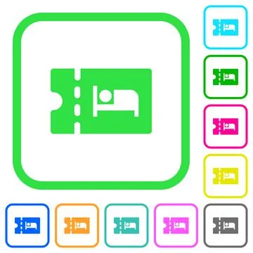 Accommodation discount coupon vivid colored flat icons Stock Illustration